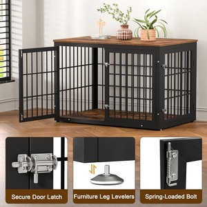 American retro multi-functional pet dog cage, suitable for home and living room decoration, large and <b>medium</b>-sized pet - Product Image 2