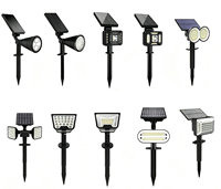 Lampe solaire LED à brancher, haute luminosité, étanche, pour extérieur, paysage, arbres et pelouses, avec double tête et commande manuelle