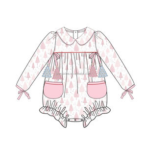 Girls Clothing <strong>Christmas</strong> Design Fall Peter Pan Collar <strong>Christmas</strong> Tree Applique Girls 2 Piece <strong>Outfits</strong> - Product Image 5