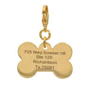 Meetee Étiquette de logo vierge en acier inoxydable LCH-172 pour bagages Pendentif de collier gravé personnalisé pour animaux de compagnie - Product Image 3