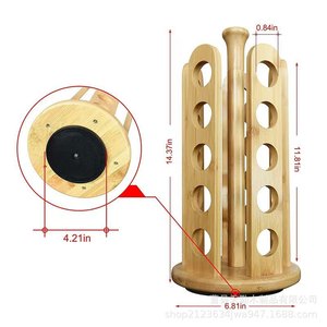 Estante de almacenamiento de cápsulas de café de madera, organizador giratorio de escritorio de 5 capas para cápsulas de café, uso en la cocina - Product Image 4