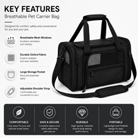Sac de transport souple pour petits animaux, grand sac à bandoulière portable en tissu Oxford avec fenêtre en maille respirante pour chaton, caniche