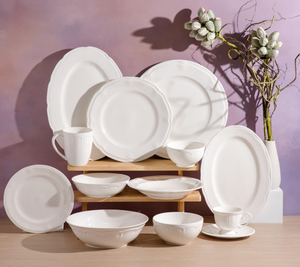 Juego de Platos de Cerámica Blanca con Relieve de 6.5-12 Pulgadas en Stock, Envío Rápido, Logotipo Personalizado para Hotel, Boda, Restaurante, Venta al por Mayor - Product Image 5