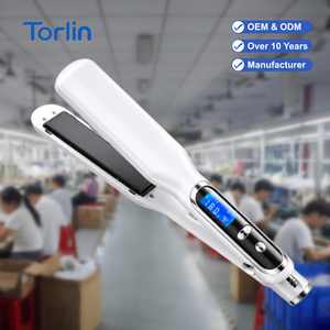 Plancha de Pelo Digital Torlin MCH, Voltaje Universal, Uso en Hoteles, Calentamiento Rápido a 230°C, Pantalla LCD con Temperatura Ajustable - Product Image 1