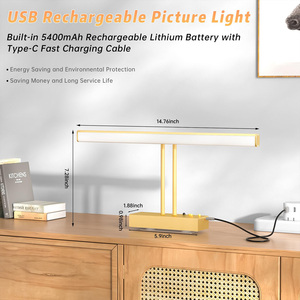 Battery Operated Picture <b>Light</b>,5400mAh Cordless <b>Wall</b> Lamp <b>with</b> Remote Control,Timer for Painting Artwork Gallery Living Room - Product Image 6