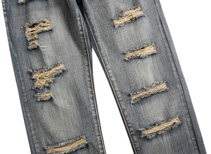 Ropa al por mayor motocicleta azul <span class=keywords><strong>pantalones</strong></span> vaqueros de los hombres rasgado negro lavado jeans - Product Image 5