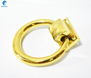 Manufacturer Heavy Duty Modern Alloy Brushed <strong>Gold</strong> Round <strong>Door</strong> Ring <strong>Knocker</strong> for Sales - Product Image 3