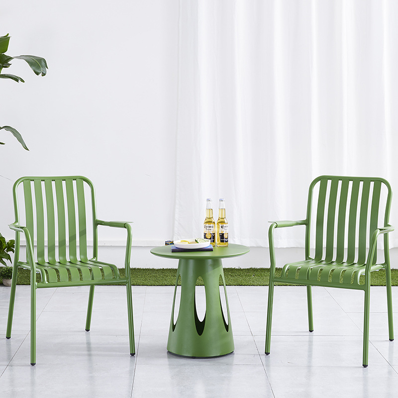green-2 chairs + 50cm hollowed-out coffee table