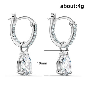Orecchini a Goccia in Cristallo Staccabili per Donne, Accessori di Moda Semplici ed Eleganti per Uso Quotidiano - Product Image 5