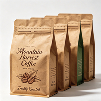 Bolsa de Fondo Cuadrado Reciclable para Empaque de Granos de Café Ecológicos al por Mayor, Bolsa con Cierre de Fondo Plano de 200g, 500g, 1kg