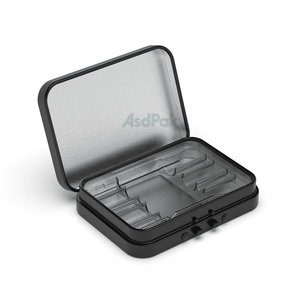 Boîte rectangulaire personnalisée en fer blanc argenté avec charnière pour crème contour des yeux 15ml, surface brillante, recyclable, pour gommes à mâcher aux herbes - Product Image 3