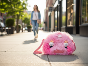 Borsa a Tracolla da Donna in Ecopelliccia con Stampa Clown, 7 Pollici, Chiusura a Cerniera, per Uso Quotidiano - Product Image 2