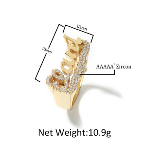 Individueller DIY-<span class=keywords><strong>Ring</strong></span> mit S925 Silber Kupfer Zirkon Eingelegter Unisex Liebesband-<span class=keywords><strong>Ring</strong></span> Vergoldet für Jubiläen - Product Image 2