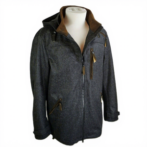 เสื้อแจ็คเก็ตบอมเบอร์สไตล์เรโทรสำหรับผู้ชาย ผ้าวูลเนื้อหนา อุ่น ระบายอากาศได้ดี เหมาะสำหรับฤดูหนาว คุณภาพสูง ใช้ได้ทั้งเดินทางและล่าสัตว์ สำหรับฤดูใบไม้ร่วง - Product Image 1