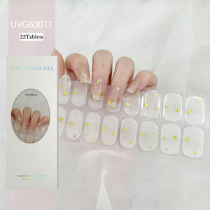 Suministro de Fábrica, Lámpara UV de Larga Duración, Pegatinas de <span class=keywords><strong>Uñas</strong></span> de <span class=keywords><strong>Gel</strong></span> Semicuradas, Esmalte 3D para Aplicación DIY, 22 Piezas, Color Personalizado - Product Image 1