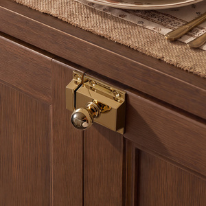 DOOROOM H59 Solid Brass PVD Brushed <strong>Gold</strong> Cupboard <strong>Door</strong> Latch for Kitchen Storage Cabinet 45x45mm - Product Image 4