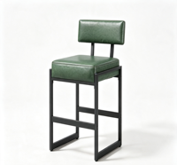 Chaise de bar moderne en cuir empilable, légère, durable, écologique, stable, avec pieds en fer, pour usage commercial, extérieur, maison, bureau, hôtel