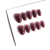 XS/S/M 30 pièces pointes d'ongles rouges dégradées couverture complète forme d'amande courte brillant rouge ongles artificiels conseils presse sur les ongles fournisseur