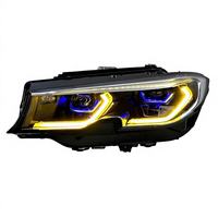 Conjunto de Faros Delanteros Modificados de Alta Gama para Serie 3 G20 20-22, Luz Diurna LED Tipo Cuchara, Lente Láser, 12V