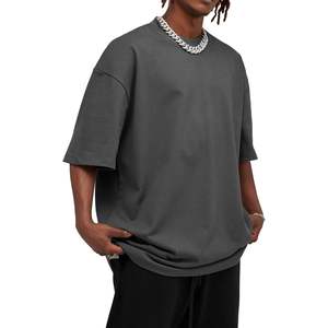 2025 hommes T-Shirts surdimensionné coton à manches courtes t-shirts poids lourd basique plaine unisexe Design grande taille T-Shirt hommes - Product Image 2