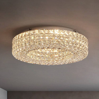 Plafonnier moderne de luxe en cristal, luminaire rond en cristal K9, applique murale pour salon et chambre à coucher