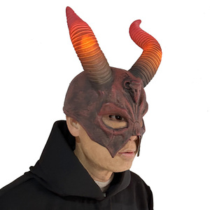 Malefica maschera LED luce fuoco demone nero corno di montone oggetti di scena diavolo <span class=keywords><strong>corna</strong></span> di capra per le novità della festa di Halloween - Product Image 4