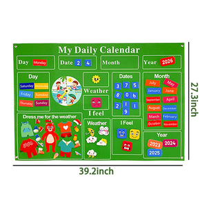 Il mio calendario giornaliero in classe prescolare attività sensoriale calendario Story Board Time Learning Center bambini che imparano il pannello di feltro - Product Image 1