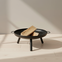 Brasero Moderne Rond d'Extérieur en Acier Corten, Brasero de Jardin, Barbecue, Chauffage au Bois, Multi-usages pour Camping