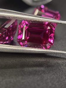 Pierre précieuse de laboratoire rose vif taille émeraude 10*8mm; Diamant en vrac créé en laboratoire pour la fabrication de bijoux de bague pendentif - Product Image 2