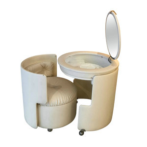 طاولة زينة إيطالية مميزة مع مرآة وأدراج طاولة مكياج خشبية فاخرة لغرفة الفتيات - Product Image 6