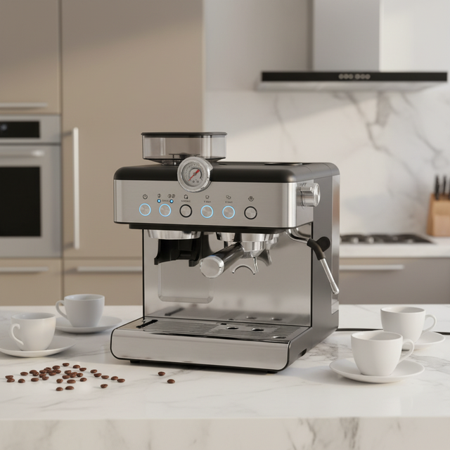 Professional 20 Bar Home Espresso Machine with Coffee Bean Grinder, Cappuccino Espresso Coffee Machine Factory Customized