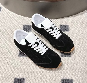 Classic suede leather black and white striped <b>soft</b>-soled casual versatile business-casual couple's <b>shoes</b> from Dechen - Product Image 3