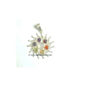 Colgante de Sol de siete chakras, Colgante de Piedra de curación inspiradora - Product Image 1