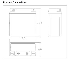 Свинцово-кислотный аккумулятор для мотоциклов, 12 В, 5 Ач - Product Image 4