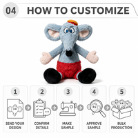 Peluche Souris Personnalisée Direct Usine, Rembourrage Coton PP, Tissu Ultra Doux, Cadeau d'Anniversaire Anti-Stress, OEM/ODM, Marque Privée, Vente en Gros