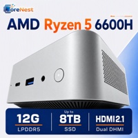 Mini PC CoreNest AMD Ryzen 5 6600H 6 cœurs 12 threads DDR5 Triple affichage 4K 2.5G LAN WiFi 6 Windows 11 Pro Mini PC