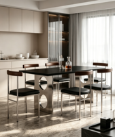 Table à manger en marbre minimaliste moderne, forme rectangulaire, imperméable, grande taille pour 8 personnes