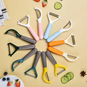 Popular nationwide Macaron color stainless steel blade melon planer Y type melon and fruit peeler kitchen utensils fruit