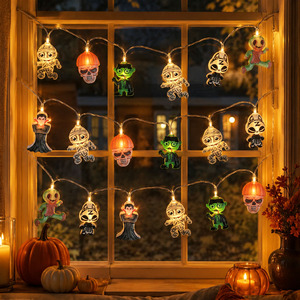 Guirlande lumineuse LED d'Halloween Pafu, 9,8 pieds, 20 LED, citrouille, crâne, momie, fantôme, <span class=keywords><strong>vampire</strong></span>, décorations de fête d'Halloween, lumières féériques suspendues - Product Image 1