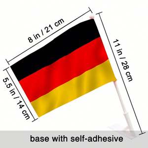 Banderas de Alemania, Bandera Nacional Alemana DE, Mini Banderas Pequeñas para Decoración de Pared Exterior con Base Autoadhesiva - Product Image 2