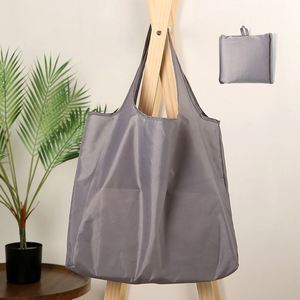 Custom Eco-friendly Durable <b>Recyclable</b> Nylon Extra Large Handled Button Closure Folding Shopping Tote <b>Bag</b> for Advertising Use - Product Image 3