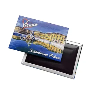 Souvenirs Travel Photo Design USA Las Vegas Italy France 2D Flat Metal Fridge Magnet Refrigerator Magnet Photo With High Quality