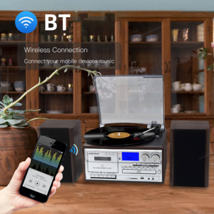 <span class=keywords><strong>Lecteur</strong></span> de disques vinyles rétro tout-en-un avec USB, <span class=keywords><strong>CD</strong></span>, radio AM/FM, <span class=keywords><strong>Bluetooth</strong></span>, <span class=keywords><strong>lecteur</strong></span> de disques vinyles, ventes chaudes en Europe - Product Image 3