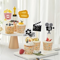 Décoration de gâteau d'anniversaire pour soirée cinéma : Cupcake cinéma, appareil photo instantané, popcorn