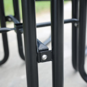 आउटडोर टेबल मेल्ड या पाउडर कोट वाणिज्यिक एंटी-जंग स्टील गार्डन टेबल टेबल 4 बेंच के साथ - Product Image 6