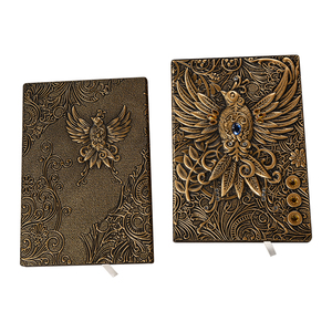 Quaderno A5 con <span class=keywords><strong>Copertina</strong></span> <span class=keywords><strong>Rigida</strong></span> in Pelle Phoenix, Classico Quaderno Creativo in Pelle con Rilievo 3D, Diario di Viaggio - Product Image 3