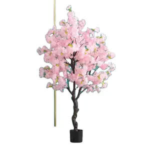 Fábrica Venda pequeno pequeno cereja árvore arte chão sala melhorar rosa branco vida pote flor decoração flor plano