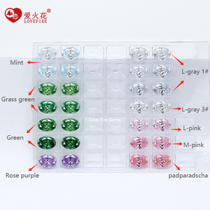 <span class=keywords><strong>พลอย</strong></span> CZ ทรงรีหลากสี ขนาด 10*14 มม. คุณภาพสูง 5A แบบหลวม ใช้สำหรับทำเครื่องประดับ รูปทรง Starry Night Cut - Product Image 2