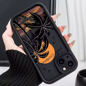 New hoàng hôn dừa cây tùy chỉnh thiết kế TPU mềm điện thoại bìa cho iPhone Xiaomi Redmi Huawei Infinix TECNO giá bán buôn - Product Image 3