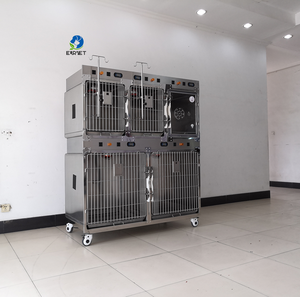 EUR VET cover أقفاص Icu من الفولاذ المقاوم للصدأ 5 أبواب قفص Icu 1 باب أكسجين للمستشفى - Product Image 5